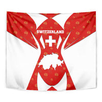 Switzerland Flag Tapestry with Floral Pattern Red and White Sportswear - Wonder Print Shop