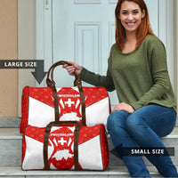 Switzerland Flag Travel Bag with Floral Pattern Red and White Sportswear - Wonder Print Shop