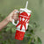 Switzerland Flag Tumbler With Handle with Floral Pattern Red and White Sportswear - Wonder Print Shop