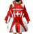 Switzerland Flag Wearable Blanket Hoodie with Floral Pattern Red and White Sportswear - Wonder Print Shop