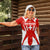 Switzerland Flag Women Polo Shirt with Floral Pattern Red and White Sportswear - Wonder Print Shop