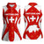 Switzerland Flag Women Sleeveless Polo Shirt with Floral Pattern Red and White Sportswear - Wonder Print Shop