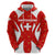 Switzerland Flag Zip Hoodie with Floral Pattern Red and White Sportswear - Wonder Print Shop