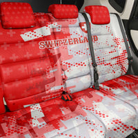 Switzerland Flag Back Car Seat Cover with Camo Red White Sportswear with Swiss Cross Shield - Wonder Print Shop