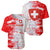 Switzerland Flag Baseball Jersey with Camo Red White Sportswear with Swiss Cross Shield - Wonder Print Shop