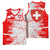 Switzerland Flag Basketball Jersey with Camo Red White Sportswear with Swiss Cross Shield - Wonder Print Shop