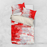 Switzerland Flag Bedding Set with Camo Red White Sportswear with Swiss Cross Shield - Wonder Print Shop
