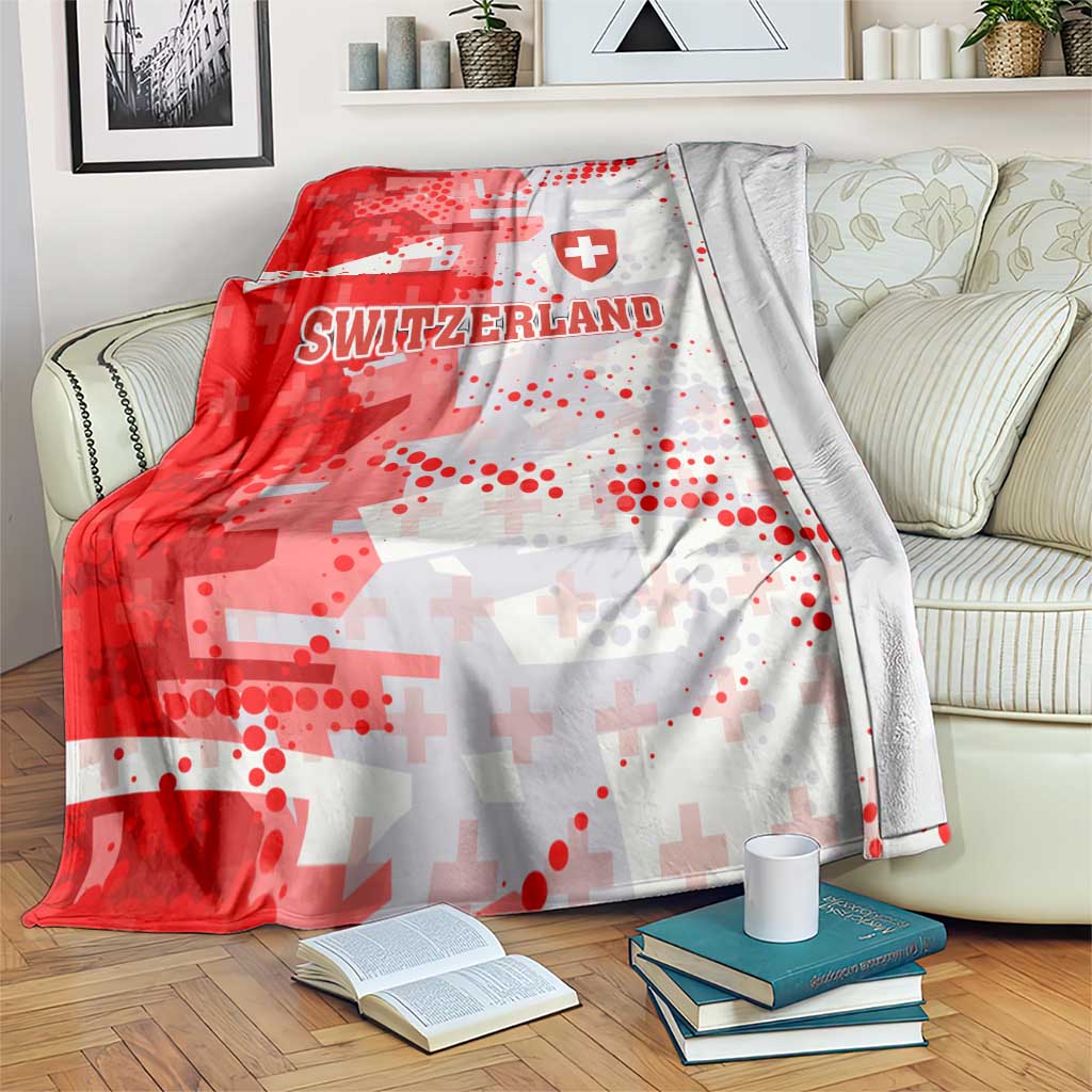 Switzerland Flag Blanket with Camo Red White Sportswear with Swiss Cross Shield - Wonder Print Shop
