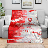 Switzerland Flag Blanket with Camo Red White Sportswear with Swiss Cross Shield - Wonder Print Shop
