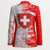 Switzerland Flag Blazer with Camo Red White Sportswear with Swiss Cross Shield - Wonder Print Shop