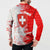 Switzerland Flag Button Sweatshirt with Camo Red White Sportswear with Swiss Cross Shield - Wonder Print Shop