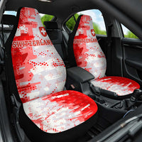 Switzerland Flag Car Seat Cover with Camo Red White Sportswear with Swiss Cross Shield - Wonder Print Shop