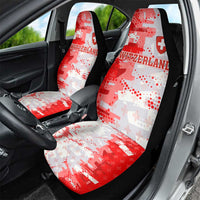 Switzerland Flag Car Seat Cover with Camo Red White Sportswear with Swiss Cross Shield - Wonder Print Shop