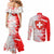 Switzerland Flag Couples Matching Mermaid Dress and Long Sleeve Button Shirt with Camo Red White Sportswear with Swiss Cross Shield - Wonder Print Shop
