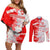 Switzerland Flag Couples Matching Off Shoulder Short Dress and Long Sleeve Button Shirt with Camo Red White Sportswear with Swiss Cross Shield - Wonder Print Shop