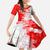 Switzerland Flag Family Matching Long Sleeve Bodycon Dress and Hawaiian Shirt with Camo Red White Sportswear with Swiss Cross Shield - Wonder Print Shop