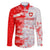 Switzerland Flag Family Matching Long Sleeve Bodycon Dress and Hawaiian Shirt with Camo Red White Sportswear with Swiss Cross Shield - Wonder Print Shop