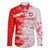 Switzerland Flag Family Matching Off The Shoulder Long Sleeve Dress and Hawaiian Shirt with Camo Red White Sportswear with Swiss Cross Shield - Wonder Print Shop