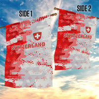 Switzerland Flag Garden Flag with Camo Red White Sportswear with Swiss Cross Shield - Wonder Print Shop