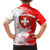 Switzerland Flag Kid Hawaiian Shirt with Camo Red White Sportswear with Swiss Cross Shield - Wonder Print Shop