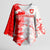 Switzerland Flag Kimono Sleeve Blouse with Camo Red White Sportswear with Swiss Cross Shield - Wonder Print Shop