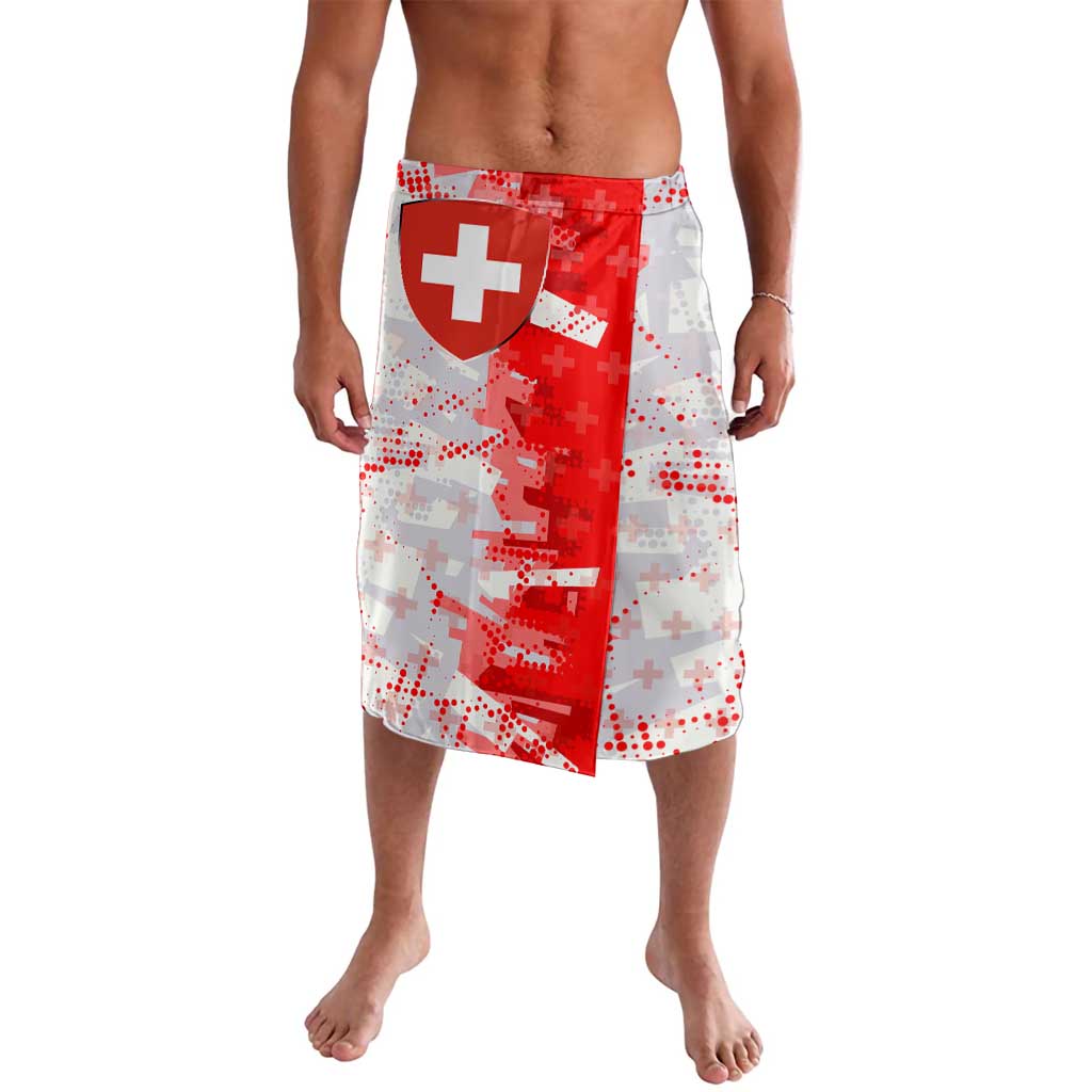 Switzerland Flag Lavalava with Camo Red White Sportswear with Swiss Cross Shield - Wonder Print Shop