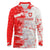 Switzerland Flag Long Sleeve Polo Shirt with Camo Red White Sportswear with Swiss Cross Shield - Wonder Print Shop