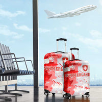 Switzerland Flag Luggage Cover with Camo Red White Sportswear with Swiss Cross Shield - Wonder Print Shop