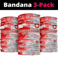 Switzerland Flag Neck Gaiter with Camo Red White Sportswear with Swiss Cross Shield TS04