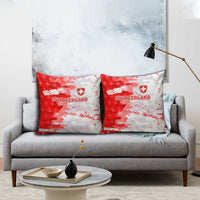 Switzerland Flag Pillow Cover with Camo Red White Sportswear with Swiss Cross Shield - Wonder Print Shop