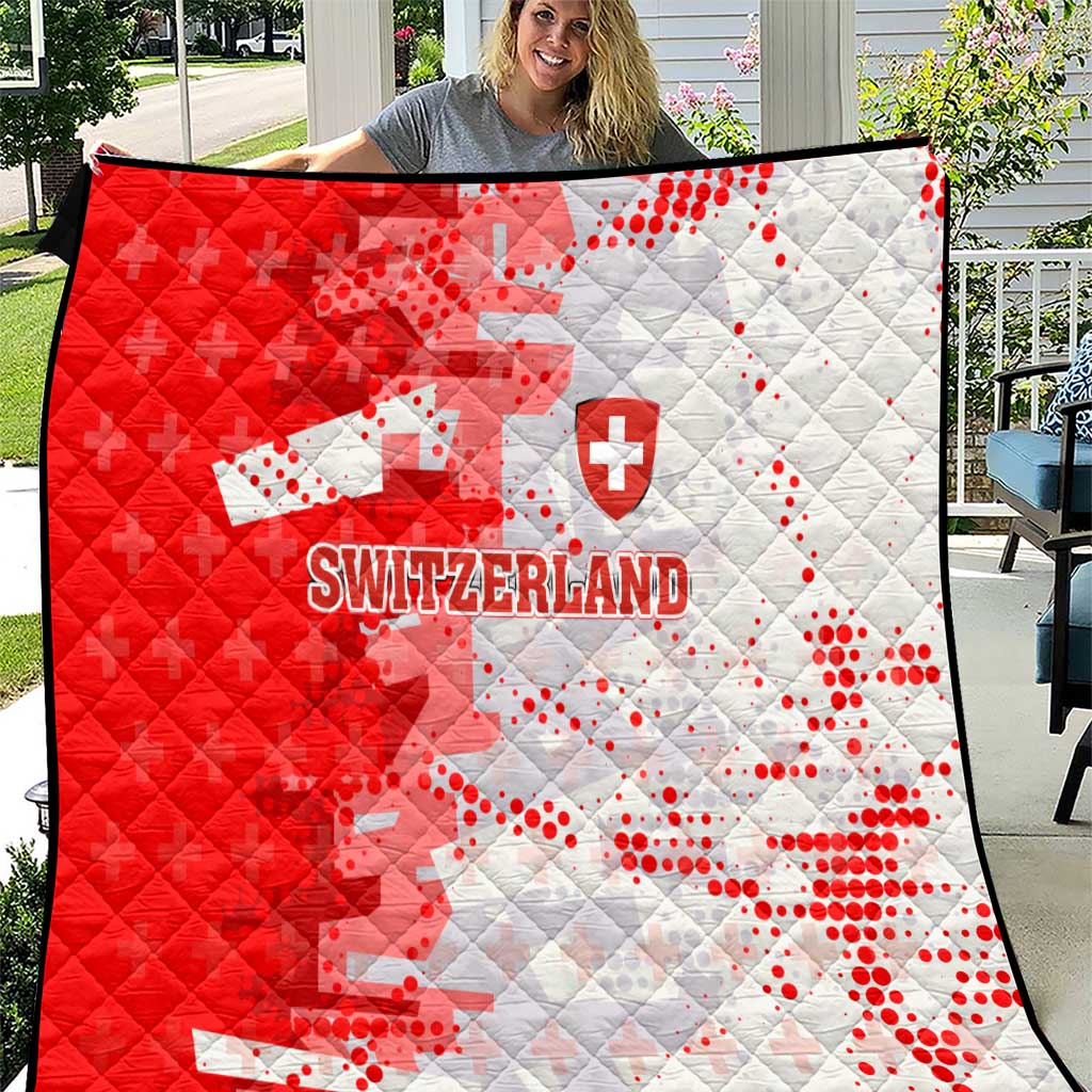 Switzerland Flag Quilt with Camo Red White Sportswear with Swiss Cross Shield - Wonder Print Shop