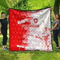 Switzerland Flag Quilt with Camo Red White Sportswear with Swiss Cross Shield - Wonder Print Shop