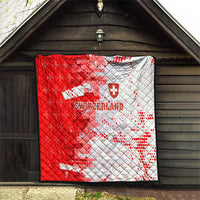 Switzerland Flag Quilt with Camo Red White Sportswear with Swiss Cross Shield - Wonder Print Shop