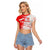 Switzerland Flag Raglan Cropped T Shirt with Camo Red White Sportswear with Swiss Cross Shield - Wonder Print Shop