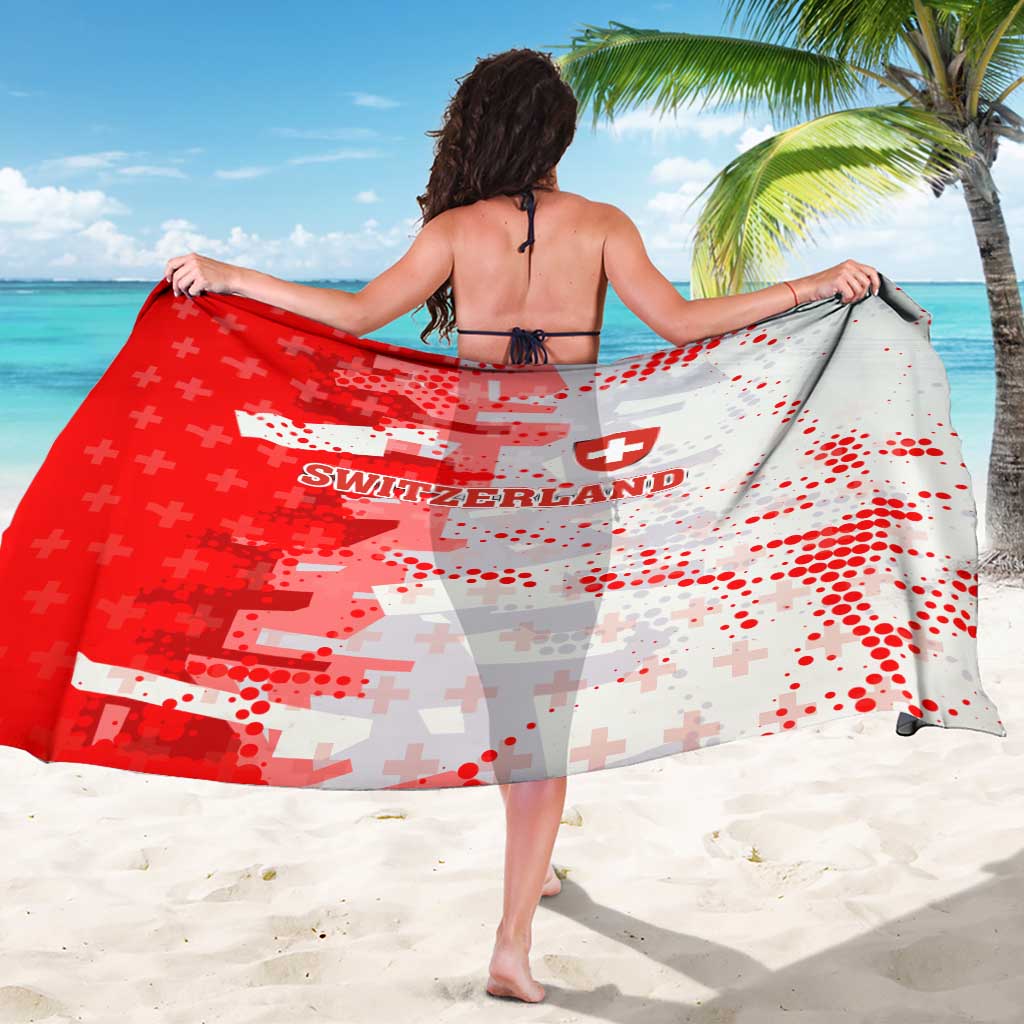 Switzerland Flag Sarong with Camo Red White Sportswear with Swiss Cross Shield - Wonder Print Shop