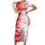 Switzerland Flag Short Sleeve Bodycon Dress with Camo Red White Sportswear with Swiss Cross Shield - Wonder Print Shop