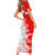 Switzerland Flag Short Sleeve Bodycon Dress with Camo Red White Sportswear with Swiss Cross Shield - Wonder Print Shop