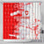 Switzerland Flag Shower Curtain with Camo Red White Sportswear with Swiss Cross Shield - Wonder Print Shop