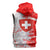 Switzerland Flag Sleeveless Hoodie with Camo Red White Sportswear with Swiss Cross Shield - Wonder Print Shop
