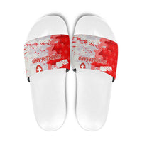 Switzerland Flag Slide Sandals with Camo Red White Sportswear with Swiss Cross Shield - Wonder Print Shop