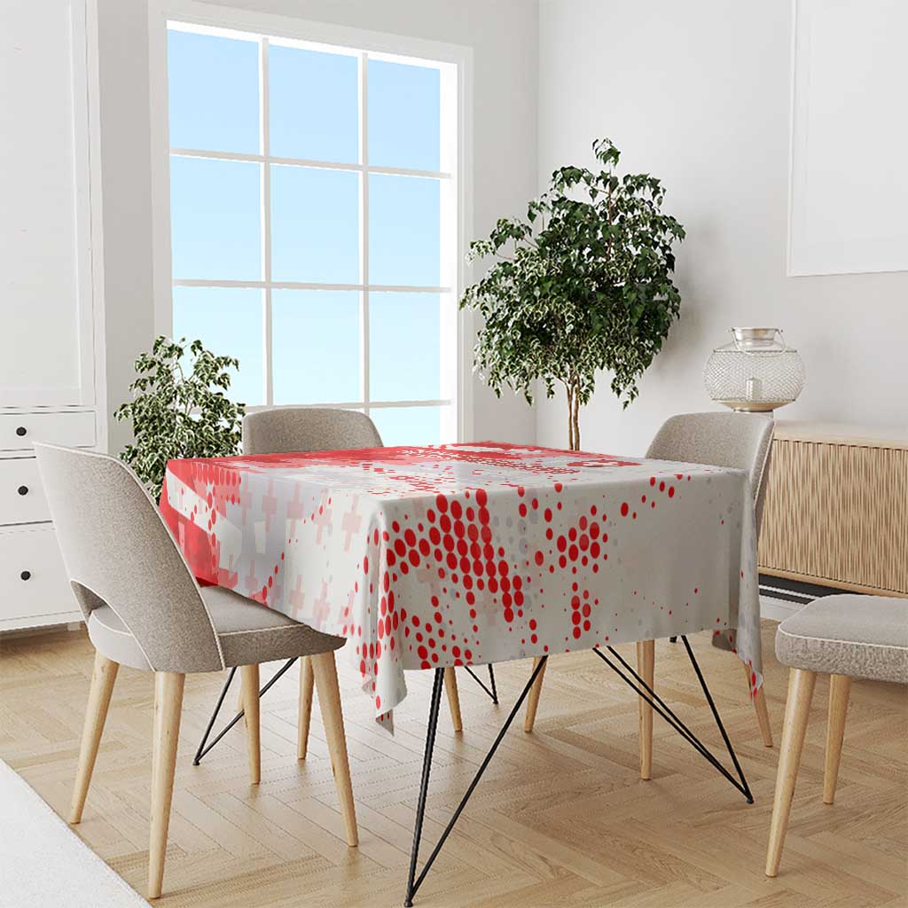 Switzerland Flag Tablecloth with Camo Red White Sportswear with Swiss Cross Shield - Wonder Print Shop