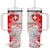 Switzerland Flag Tumbler With Handle with Camo Red White Sportswear with Swiss Cross Shield - Wonder Print Shop