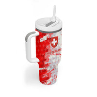 Switzerland Flag Tumbler With Handle with Camo Red White Sportswear with Swiss Cross Shield - Wonder Print Shop