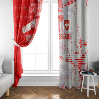 Switzerland Flag Window Curtain with Camo Red White Sportswear with Swiss Cross Shield - Wonder Print Shop