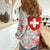 Switzerland Flag Women Casual Shirt with Camo Red White Sportswear with Swiss Cross Shield - Wonder Print Shop
