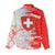 Switzerland Flag Women Casual Shirt with Camo Red White Sportswear with Swiss Cross Shield - Wonder Print Shop