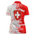 Switzerland Flag Women Polo Shirt with Camo Red White Sportswear with Swiss Cross Shield - Wonder Print Shop