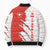Switzerland Map Scratch Claw Swiss Flag Bomber Puffer Jacket with Vertical Text - Wonder Print Shop