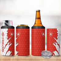 Switzerland Map Scratch Claw Swiss Flag 4 in 1 Can Cooler Tumbler with Vertical Text - Wonder Print Shop