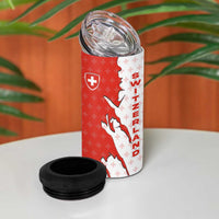Switzerland Map Scratch Claw Swiss Flag 4 in 1 Can Cooler Tumbler with Vertical Text - Wonder Print Shop